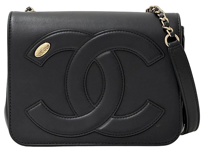 Borsa a mano Chanel in pelle nera Nero