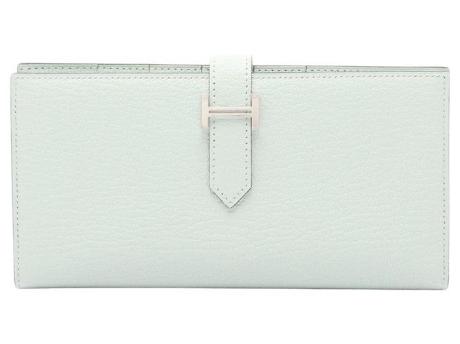 Hermès Hermes Bearn Soufflé Bi-fold Long Wallet Green