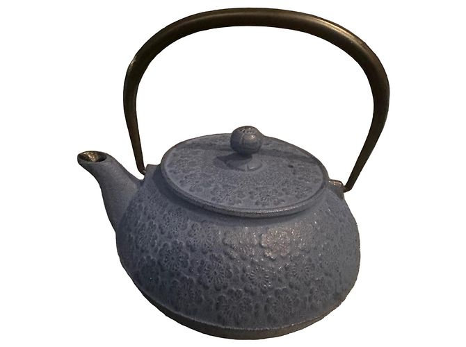 Autre Marque Iwachu Blue Cast Iron Teapot with Floral Pattern