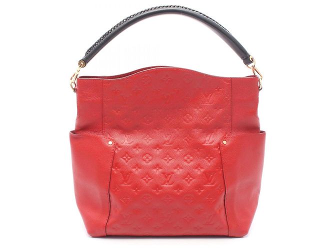 Borsa a tracolla Louis Vuitton Bagatelle Monogram Empreinte Nero Rosso