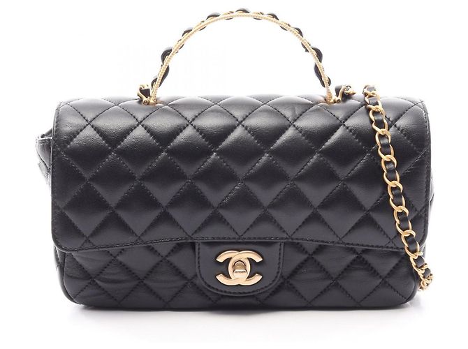 Borsa Chanel Matelassé Top Handle 2-Way Nero