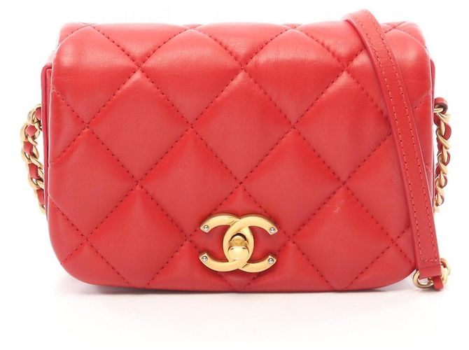 Borsa a tracolla mini matelassé Chanel Rosso