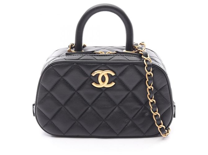 Borsa a tracolla 2-Way Chanel Matelassé Mini Bowling Nero