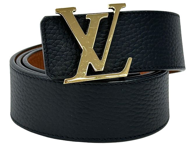Louis Vuitton Men's Reversible Leather Belt Brown Black Golden