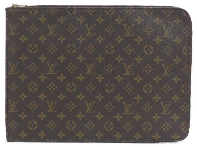 Borsa Louis Vuitton Monogram Pochette Documents Marrone