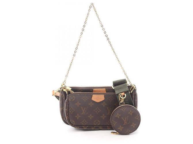 Borsa a tracolla Louis Vuitton Multi Pochette Accessoires Marrone Cachi