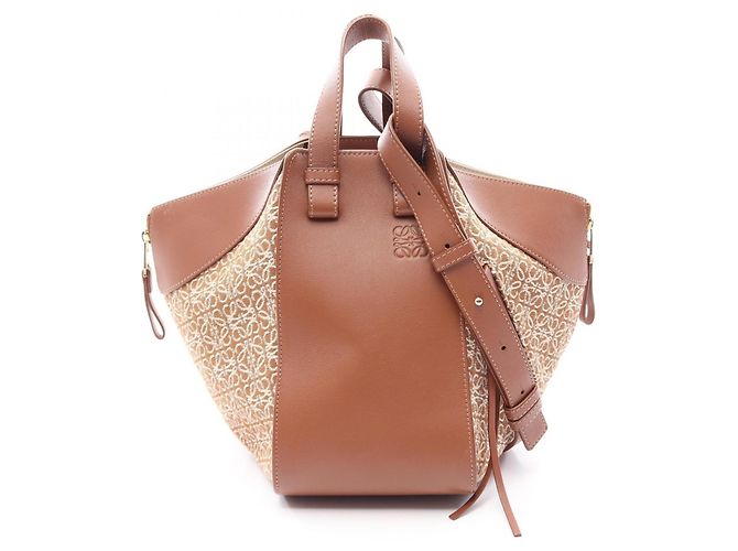 Bolsa Loewe Hammock Small 2-Way Marrom Branco