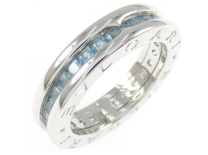 Bulgari Anillo Bvlgari B.zero1 de oro blanco con topacio azul Dorado
