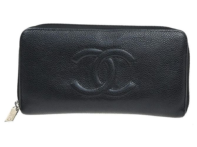 Chanel CC Zip Around Leather Preto