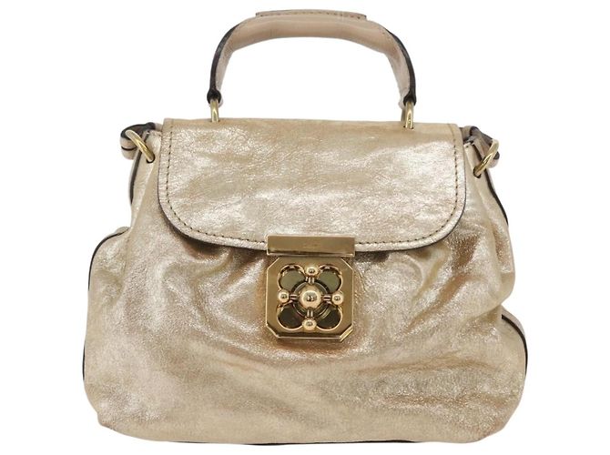 Chloé Borsa a tracolla convertibile Chloe Elsie in pelle Medium D'oro