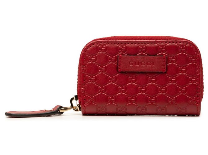 Monedero Microguccissima en piel roja Gucci