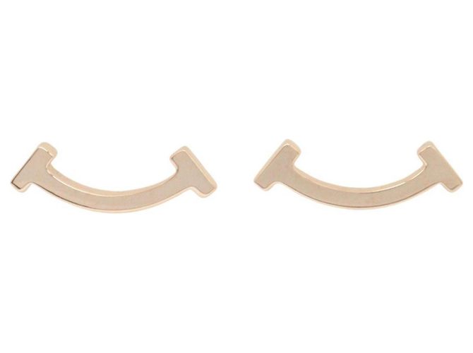Pendientes T Smile Mini de Tiffany & Co. Dorado