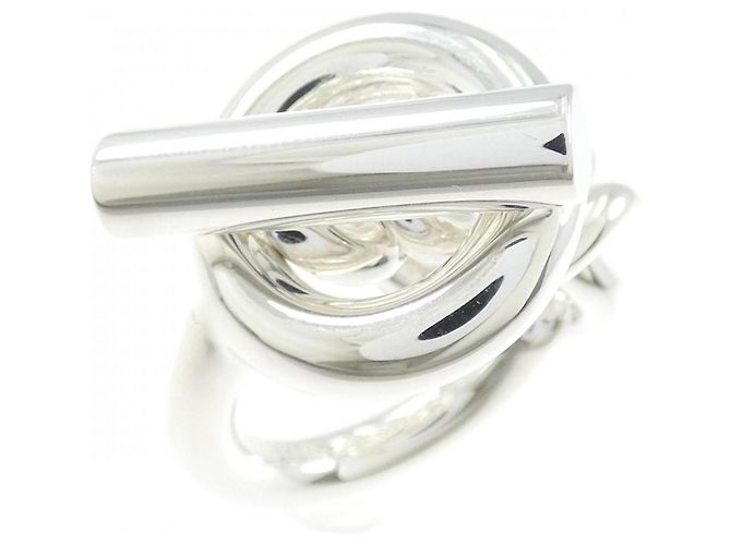 Ring Bague Hermès Croisette Argenté