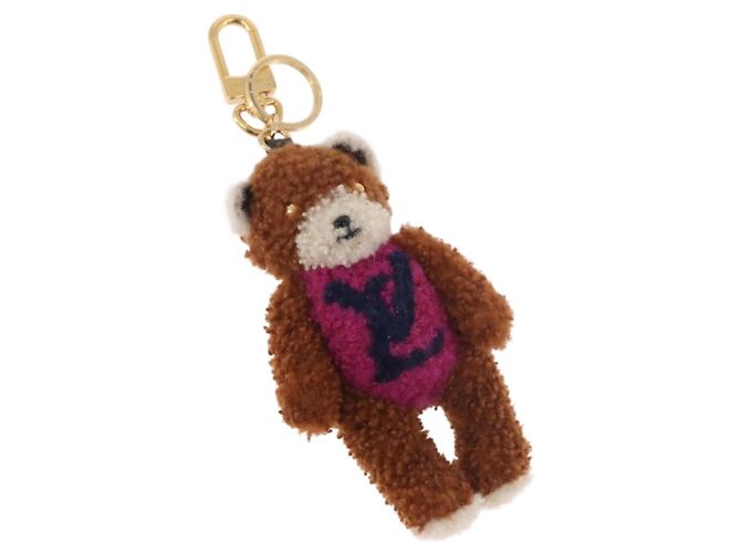 LOUIS VUITTON Monogram Teddy Porte Cles LV Teddy Bear Charm M69854 Auth 184130M Marrone