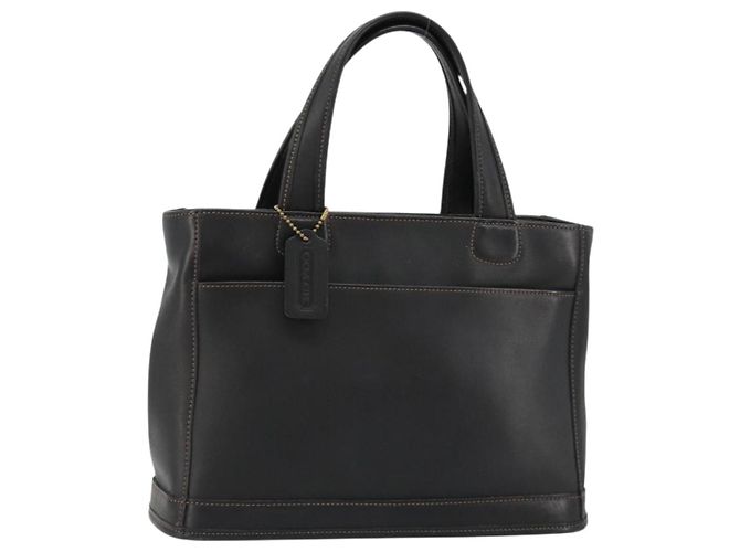Borsa Coach in pelle nera e oro Auth 183167 Nero D'oro