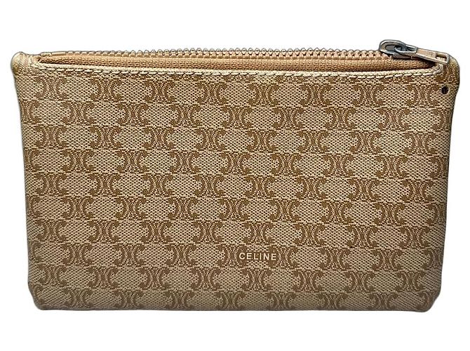 16 Céline Pochette Vintage Celine C Monogram Canvas Beige Marrone