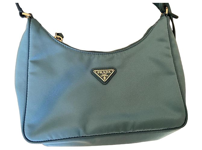 Prada Re-Edition 2005 Bolsa em Nylon - Azul Claro