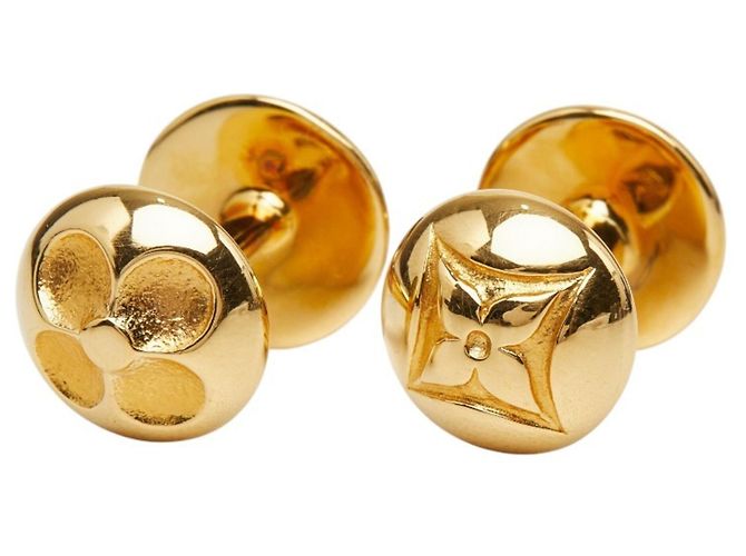 Louis Vuitton Gold Plated Cufflinks M30974 Golden