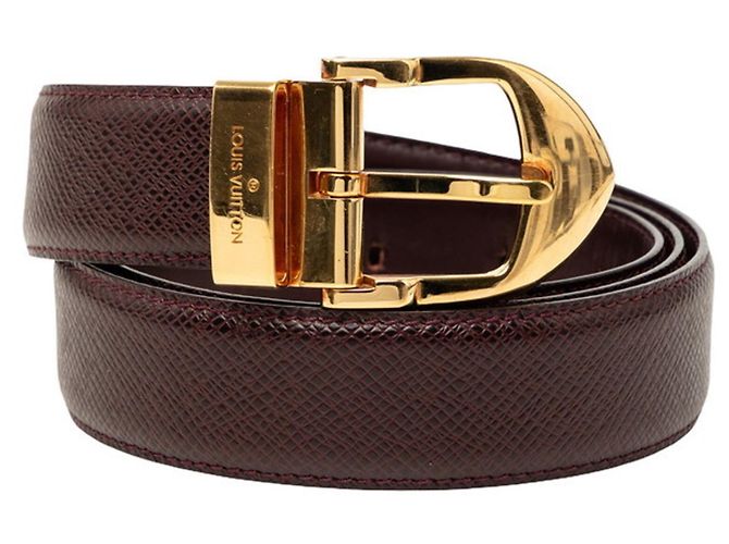 Cinto de couro Taiga Louis Vuitton Marrom
