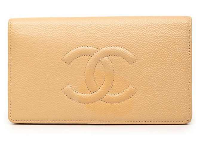 Portafoglio lungo Chanel Coco Mark Beige