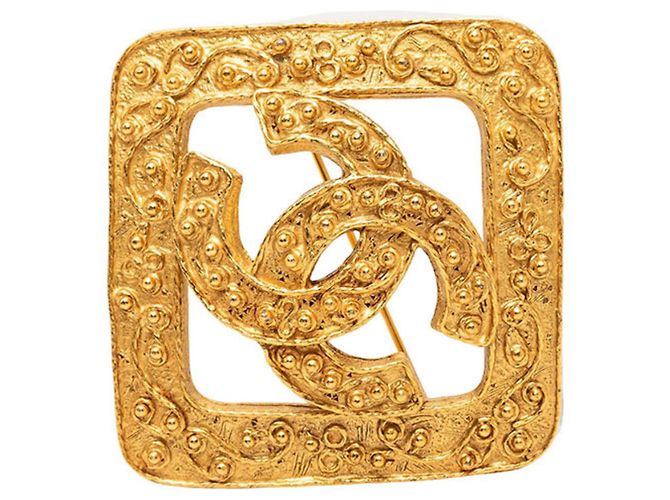 Spilla Chanel Coco Mark Vintage Placcata Oro D'oro