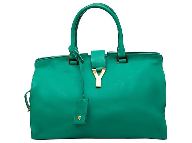 Bolsa Tote Saint Laurent Y-Line Cabas Classic Verde