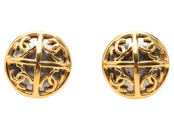Timeless Orecchini a clip Chanel Vintage Coco Mark D'oro