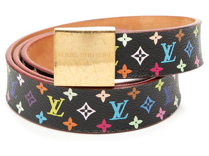 Louis Vuitton Monogram Multicolor Ceinture Carrée Belt Black Multiple colors