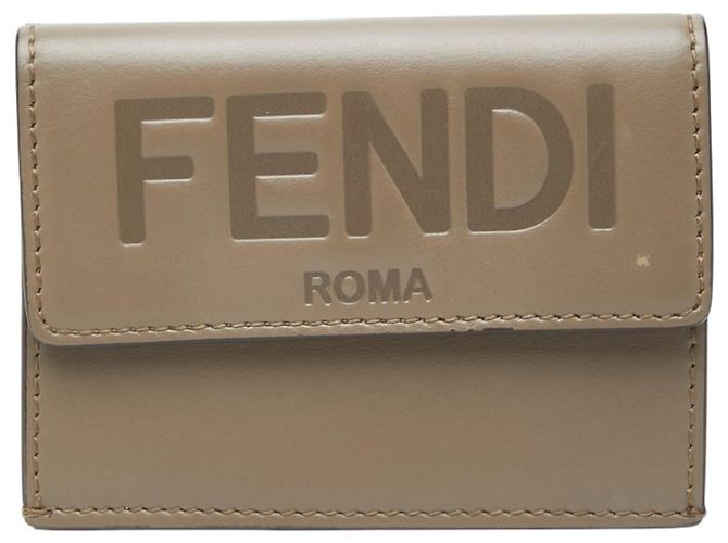 Fendi Tri-fold Wallet in Grayish Leather Grey