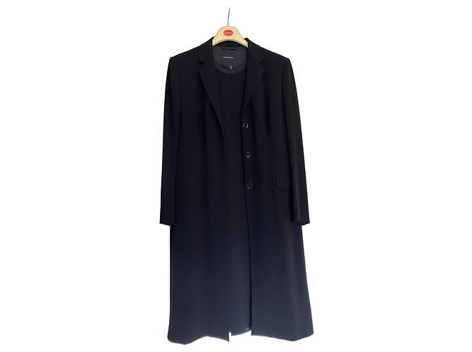 Piazza Sempione Completo Tailleur Nero Cappotto e Abito