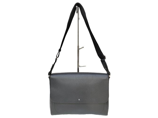 Montblanc Borsa Tracolla Pelle Granulata Nera Nero