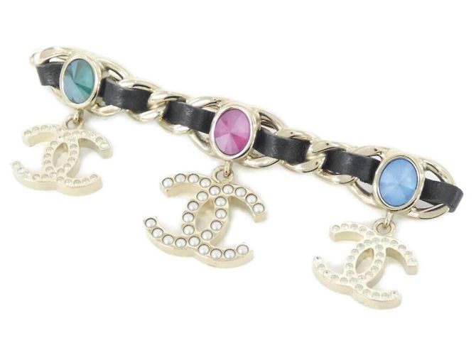 Chanel AB2960 Barrette Nero Bianco Multicolore D'oro 