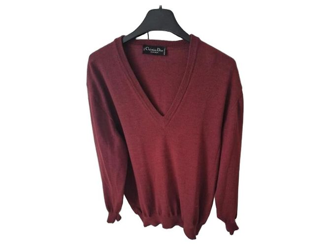 Suéter de lã bordeaux Christian Dior