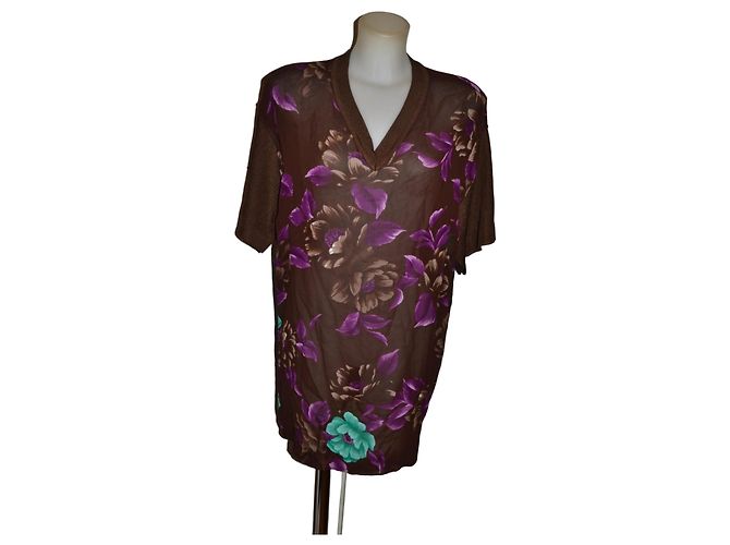 Abito corto floreale Max Mara Marrone Multicolore Porpora
