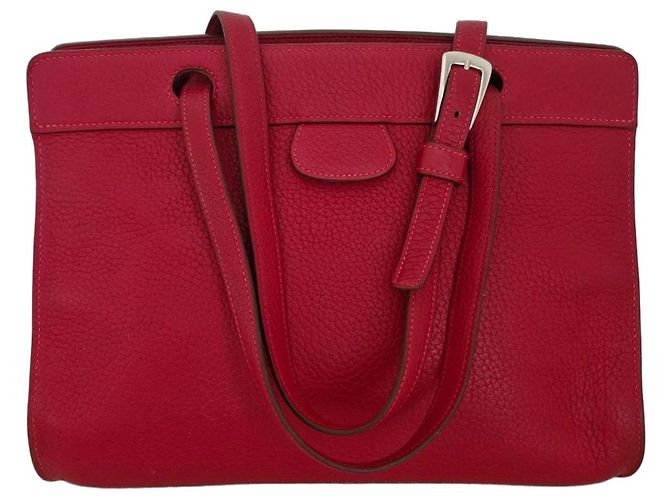 Bolsa Hermès Muzo em couro Taurillon Clemence vermelho