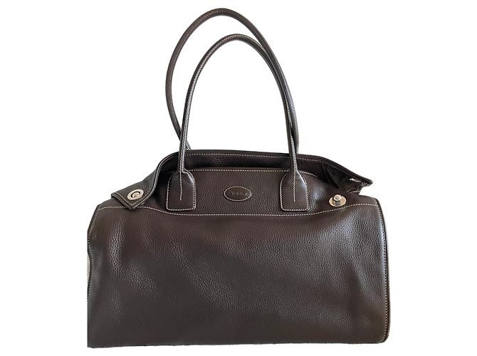 Bolsa Tod's em couro granulado marrom