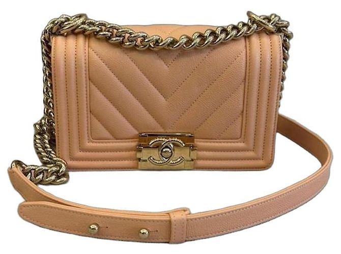 Borsa Chanel Boy Agnello Pesca