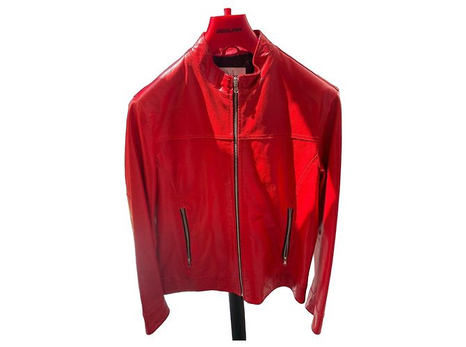 Autre Marque Mangotti Herren Lederjacke in Rot