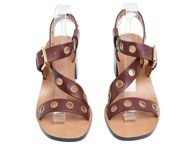 Céline Phoebe Philo Sandali in pelle burgundy Marrone