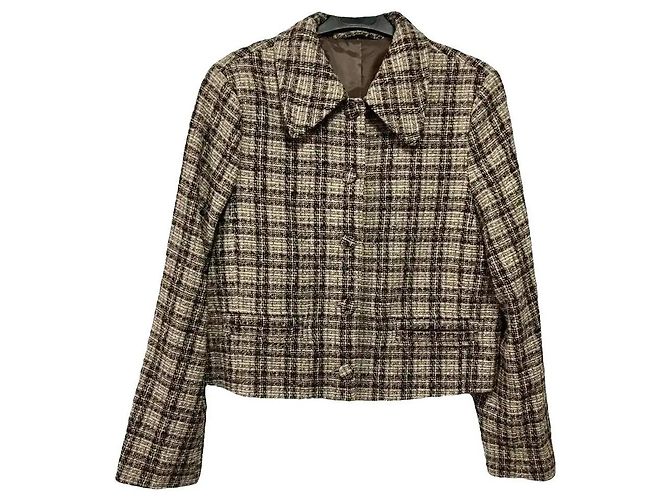 & Other Stories Checked Tweed Cropped Jacket