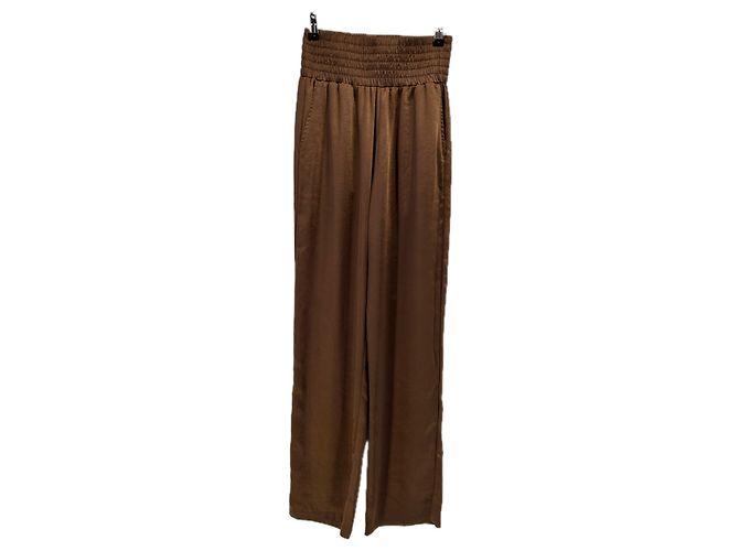 Autre Marque Calça de cetim marrom