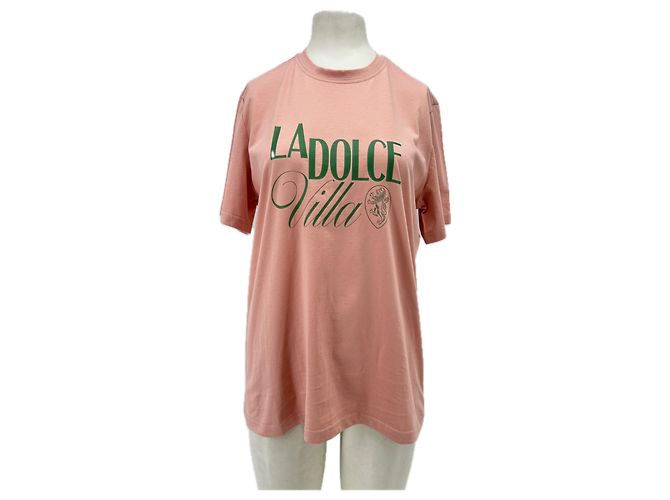 Autre Marque Camiseta de algodón rosa Villa San Michele