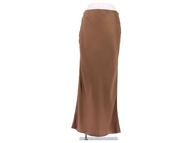 Saia de seda marrom Saint Laurent