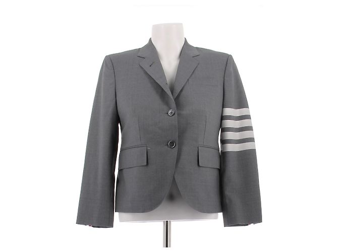 Thom Browne Kurzer Wollblazer Grau