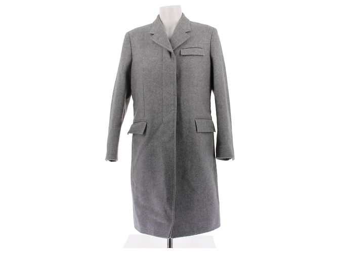 Thom Browne Abrigo de lana gris