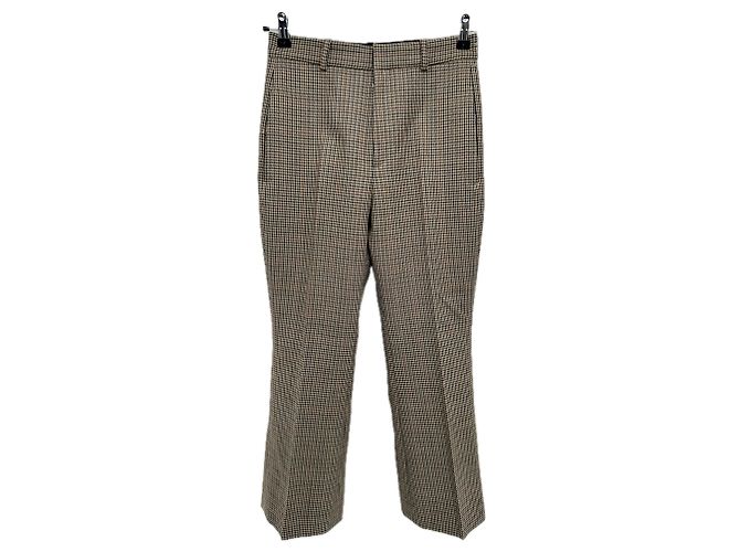 Autre Marque Hose mit Hahnentratt-Muster Braun