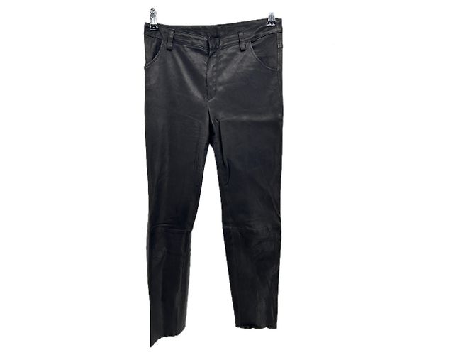 Pantaloni in pelle neri Drome Nero