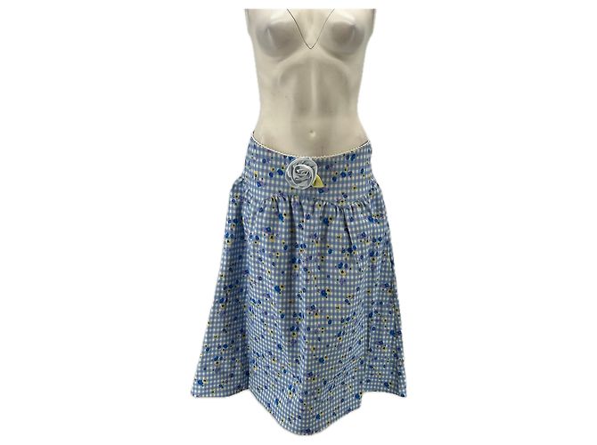 Autre Marque Falda de algodón floreada azul FOR LOVE AND LEMONS