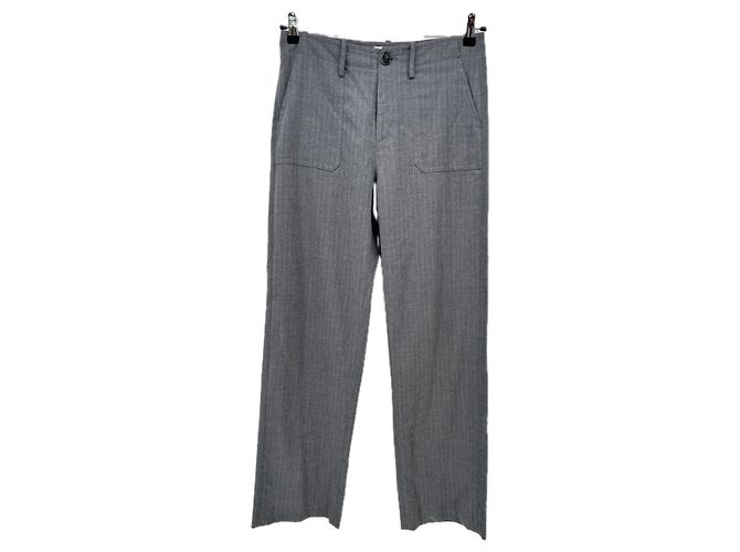 Autre Marque Pantalón gris con rayas