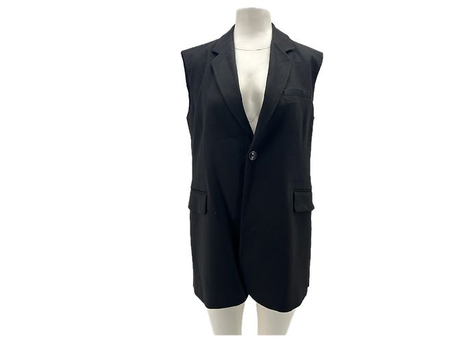 Frame Denim Jacke aus Leinen Schwarz S
